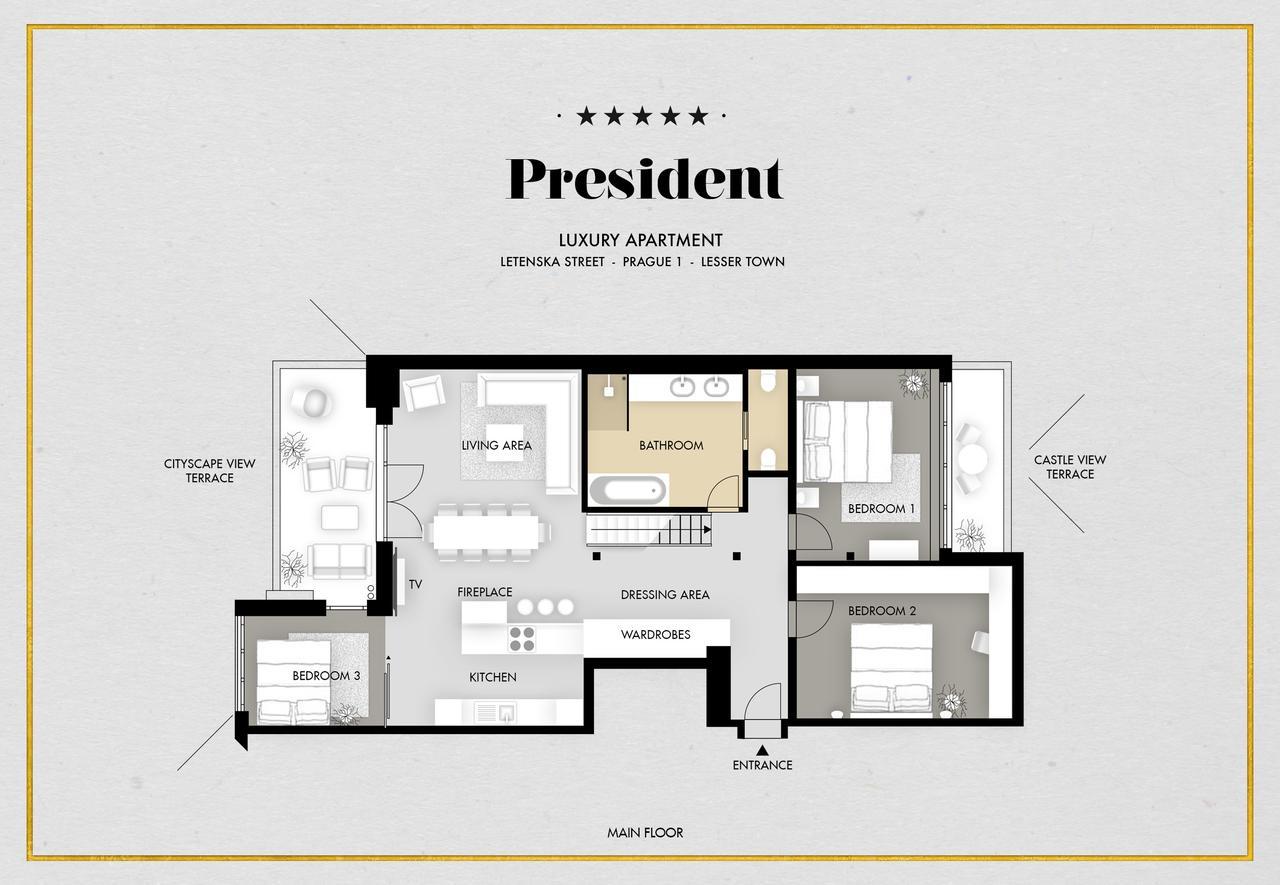 President Apt By Prague Castle, Views Exterior photo